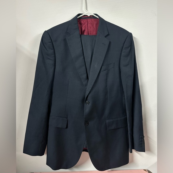 Charles Tyrwhitt Navy Wool Super 120s Slim Fit 2 Piece Suit 42R Jacket 34U Pants